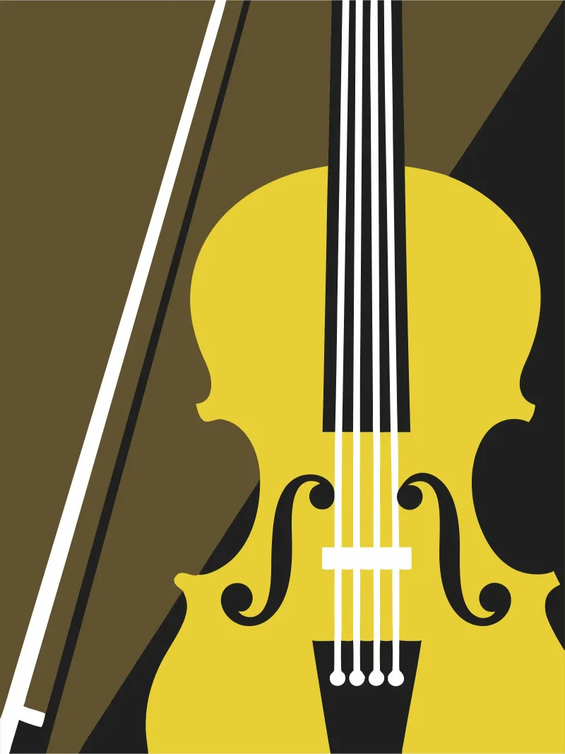 Violino Strumento musicale poster con telaio in legno da LOOK DIFFERENT