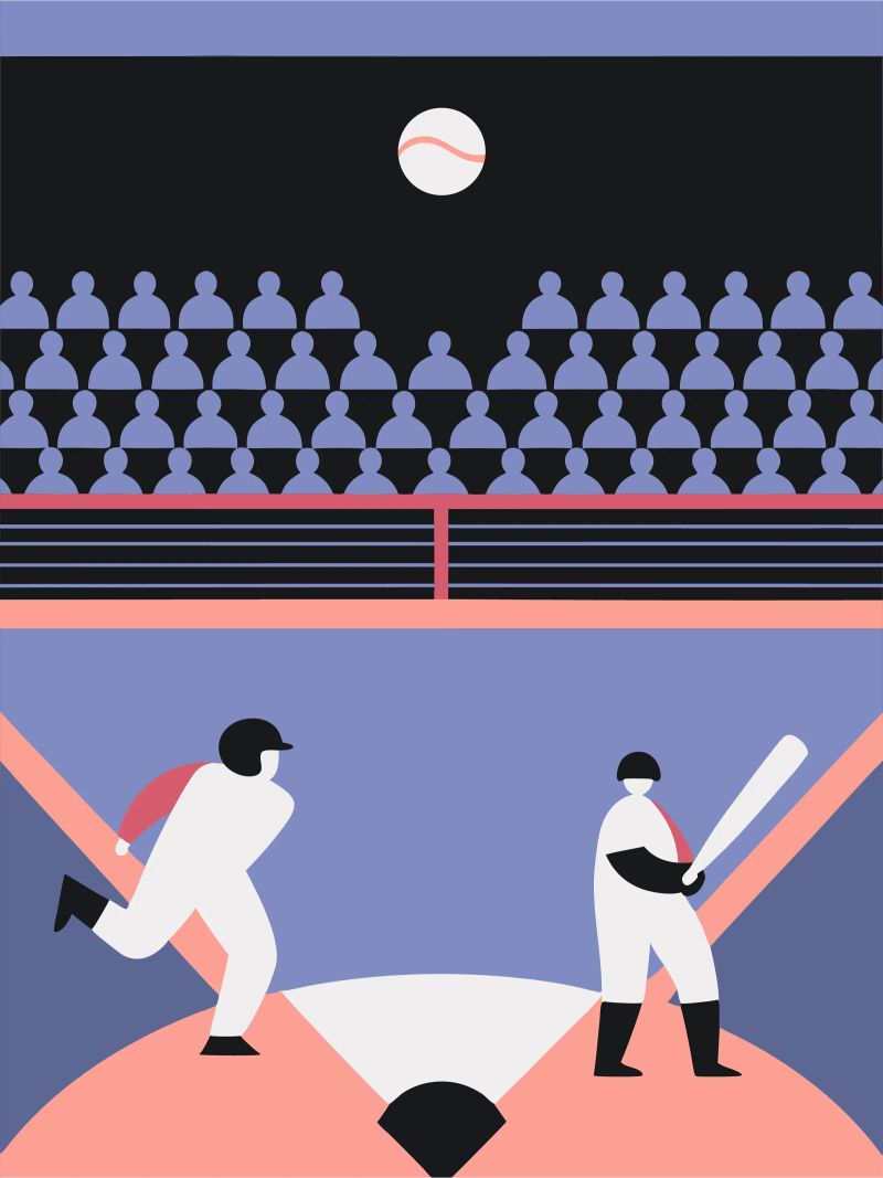 Playing Baseball poster by LOOK DIFFERENT