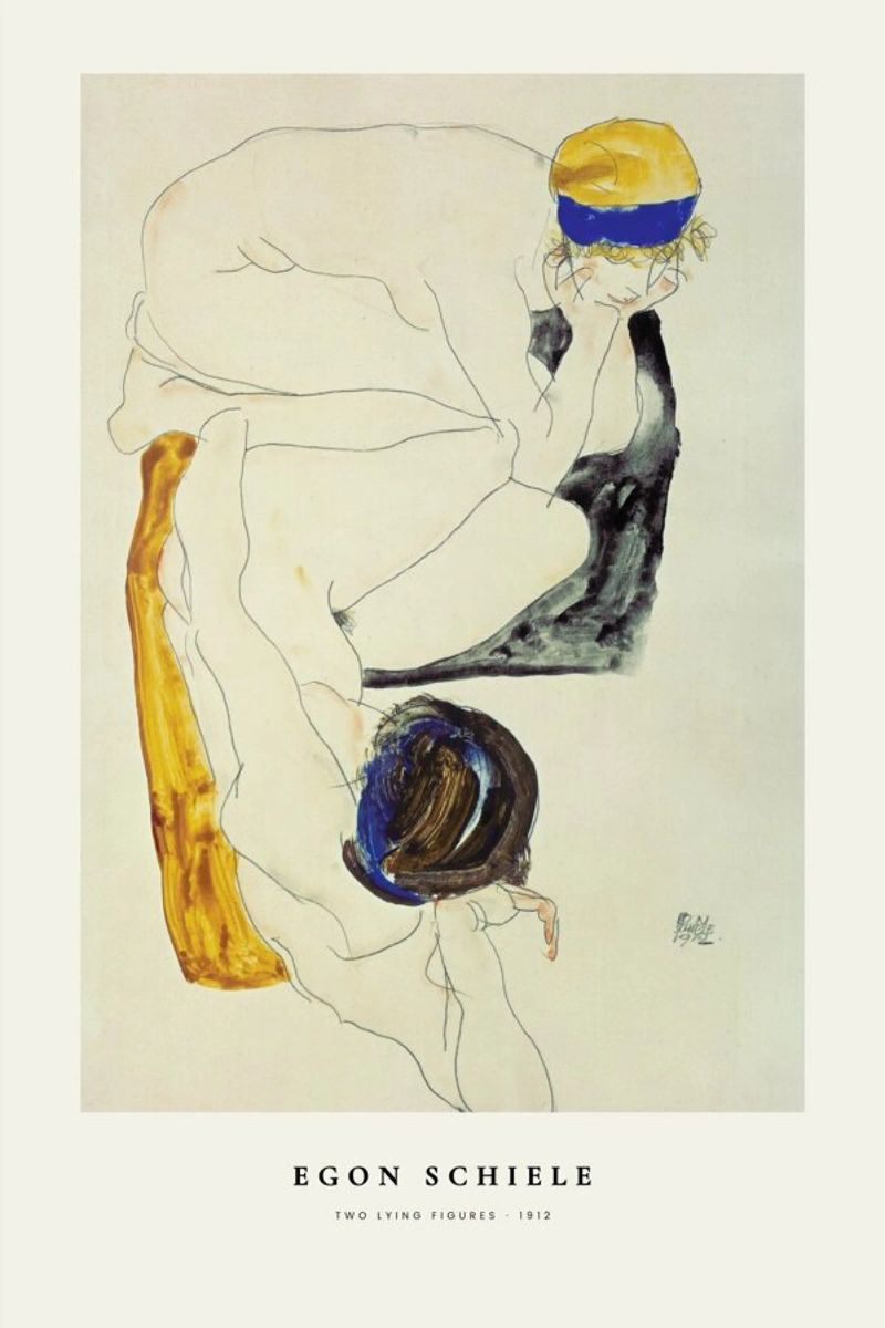 Schiele - Two Lying Figures Hahnemühle von ARTOTHEK