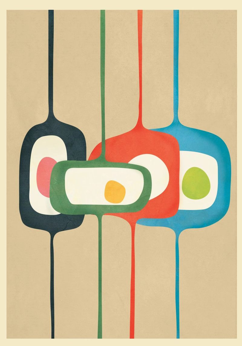 Mid-Century Abstract Balance 04 poster de cityart