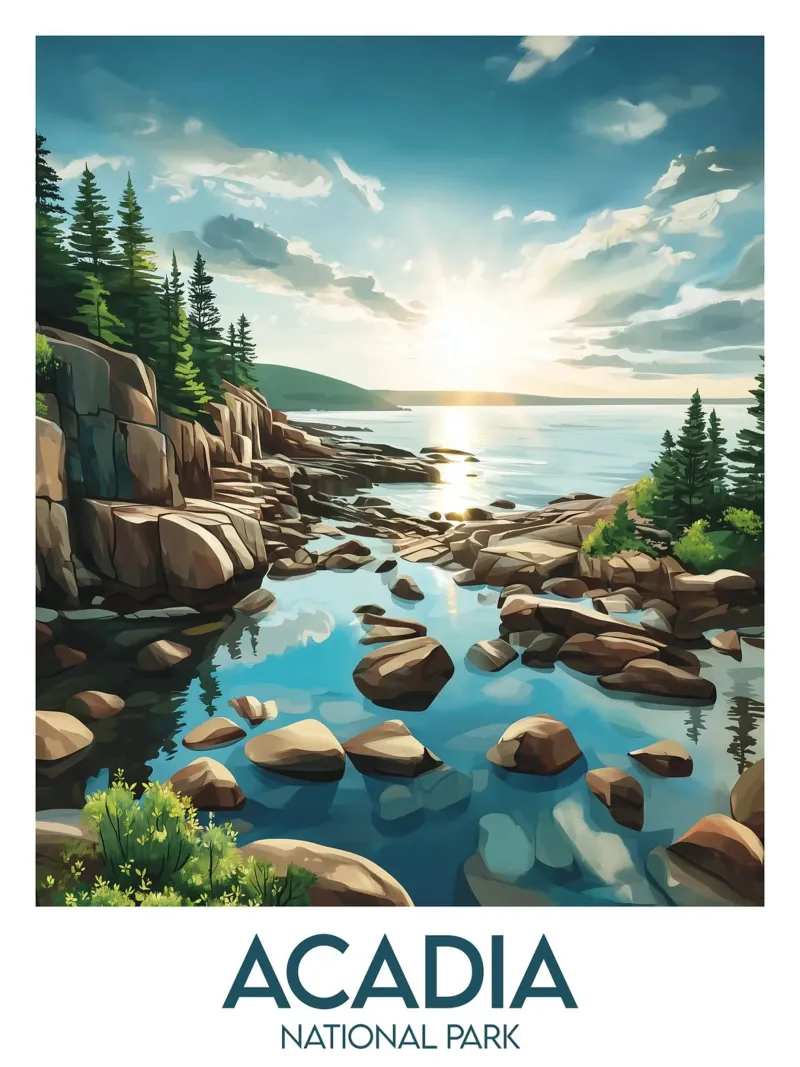 Affiche Parc national Acadia toile de Frame the World
