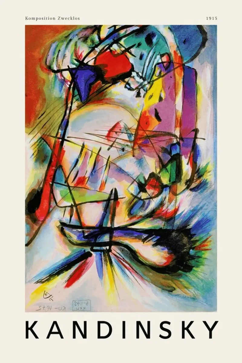 Kandinsky - Komposition Zwecklos carta hahnemühle da ARTOTHEK