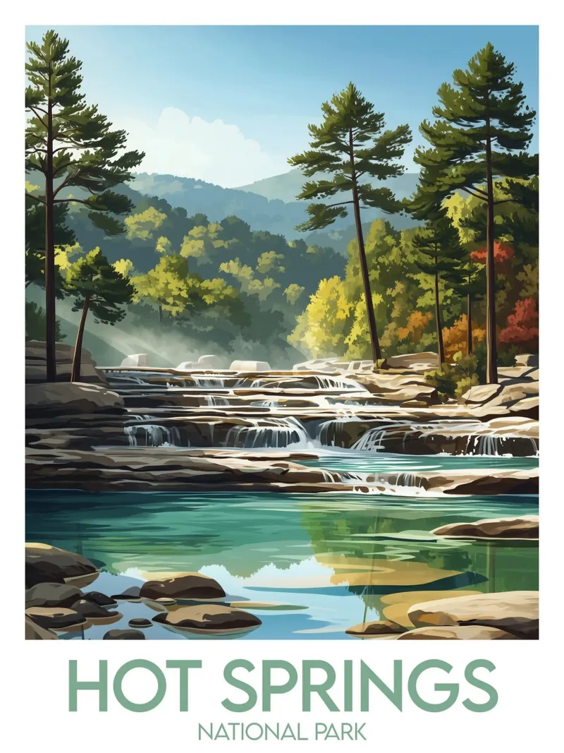 Parco nazionale di Affiche Hot Springs poster da Frame the World