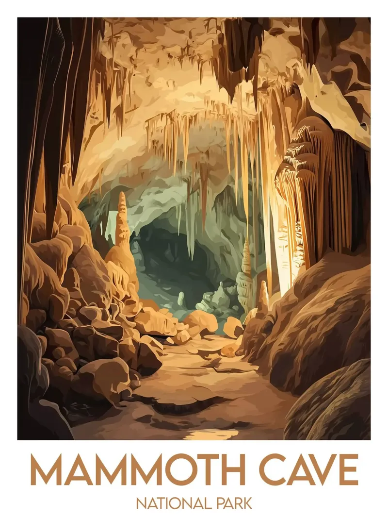 Affiche Mammoth Cave National Park tela con Cornice a cassetta da Frame the World