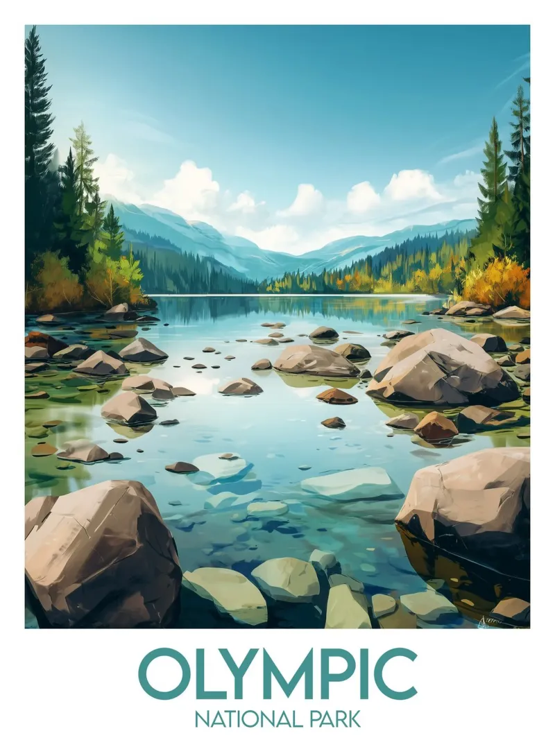 Affiche Olympic National Park poster da Frame the World