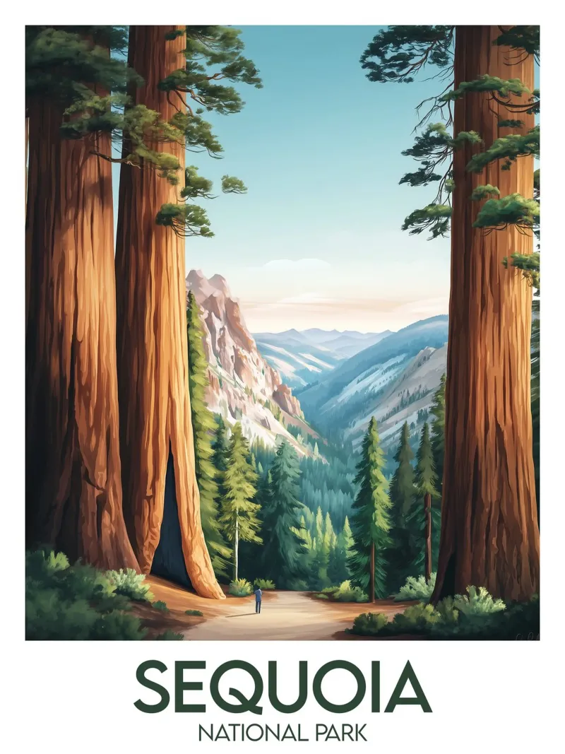 Affiche Sequoia National Park poster con telaio in alluminio da Frame the World
