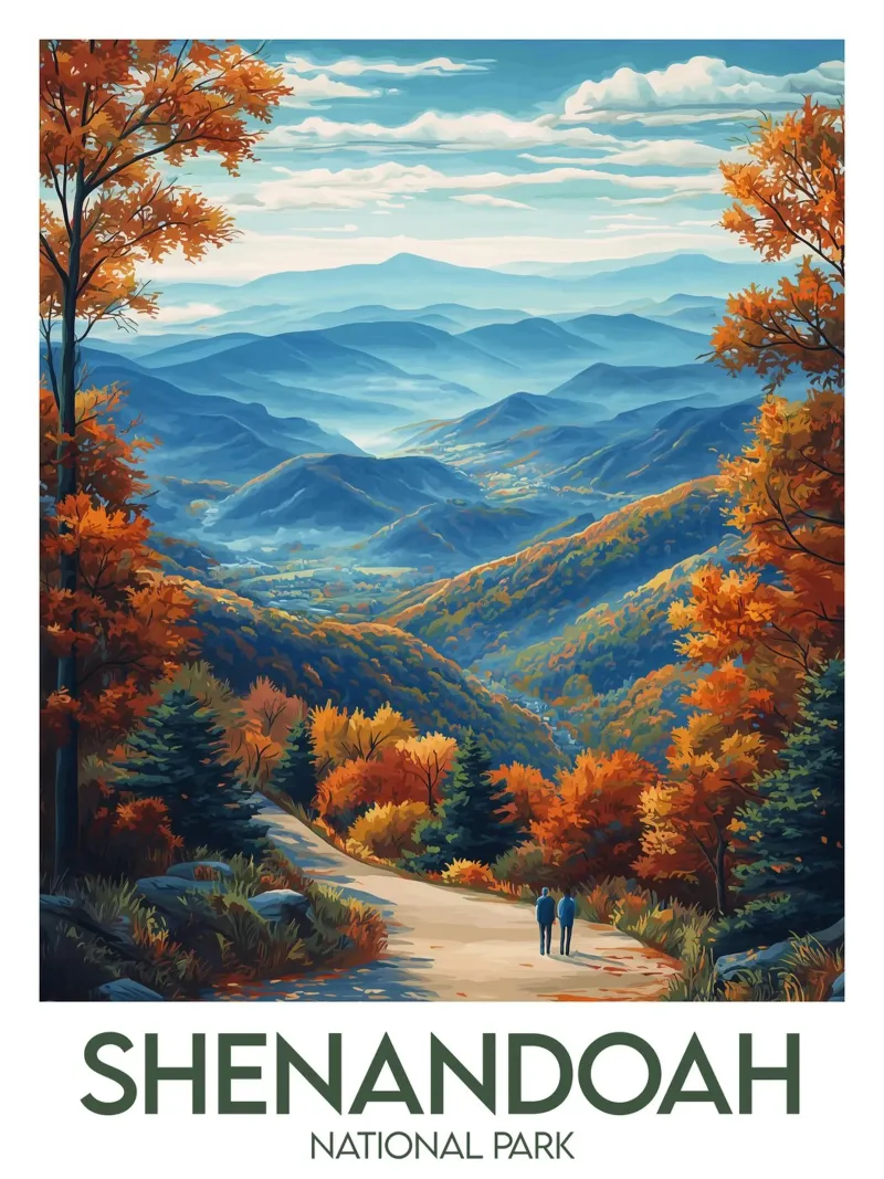 Parco Nazionale di Shenandoah poster con telaio in alluminio da Frame the World