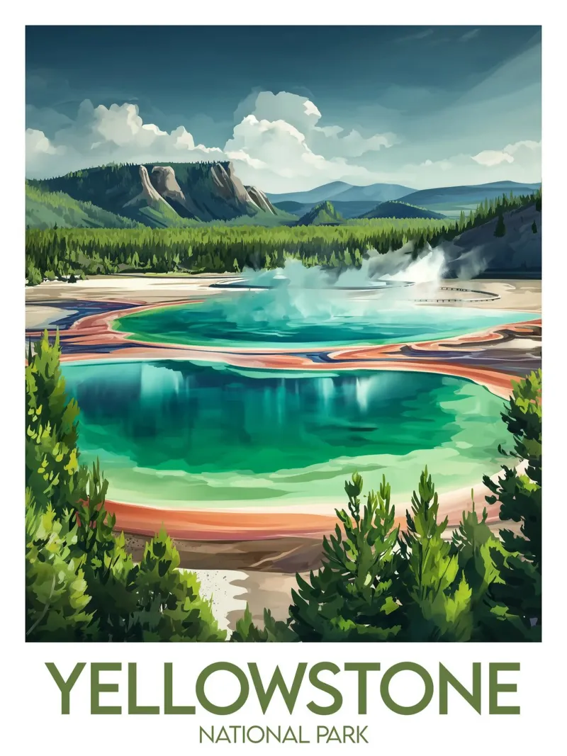 Affiche Yellowstone Grand Prismatic Spring poster da Frame the World