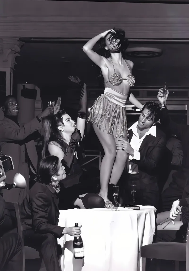 Woman dance on the table alu-dibond by Takeme