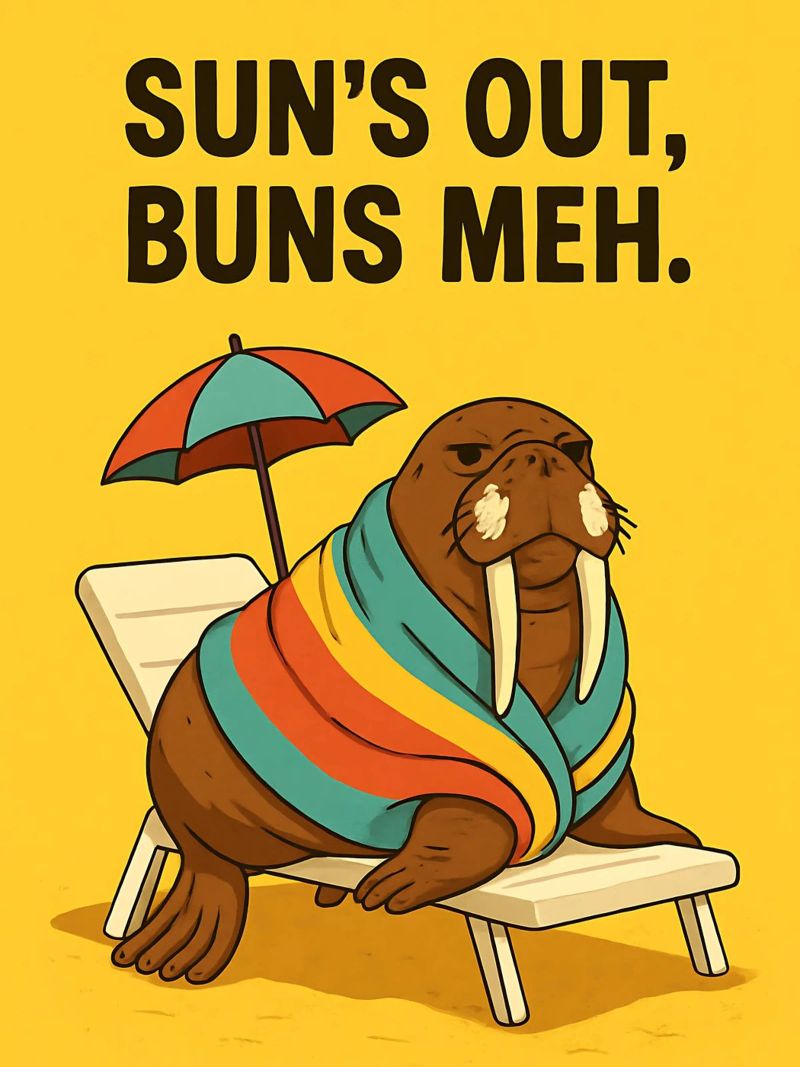 Funny Walrus Meme poster van Funny Humor Art