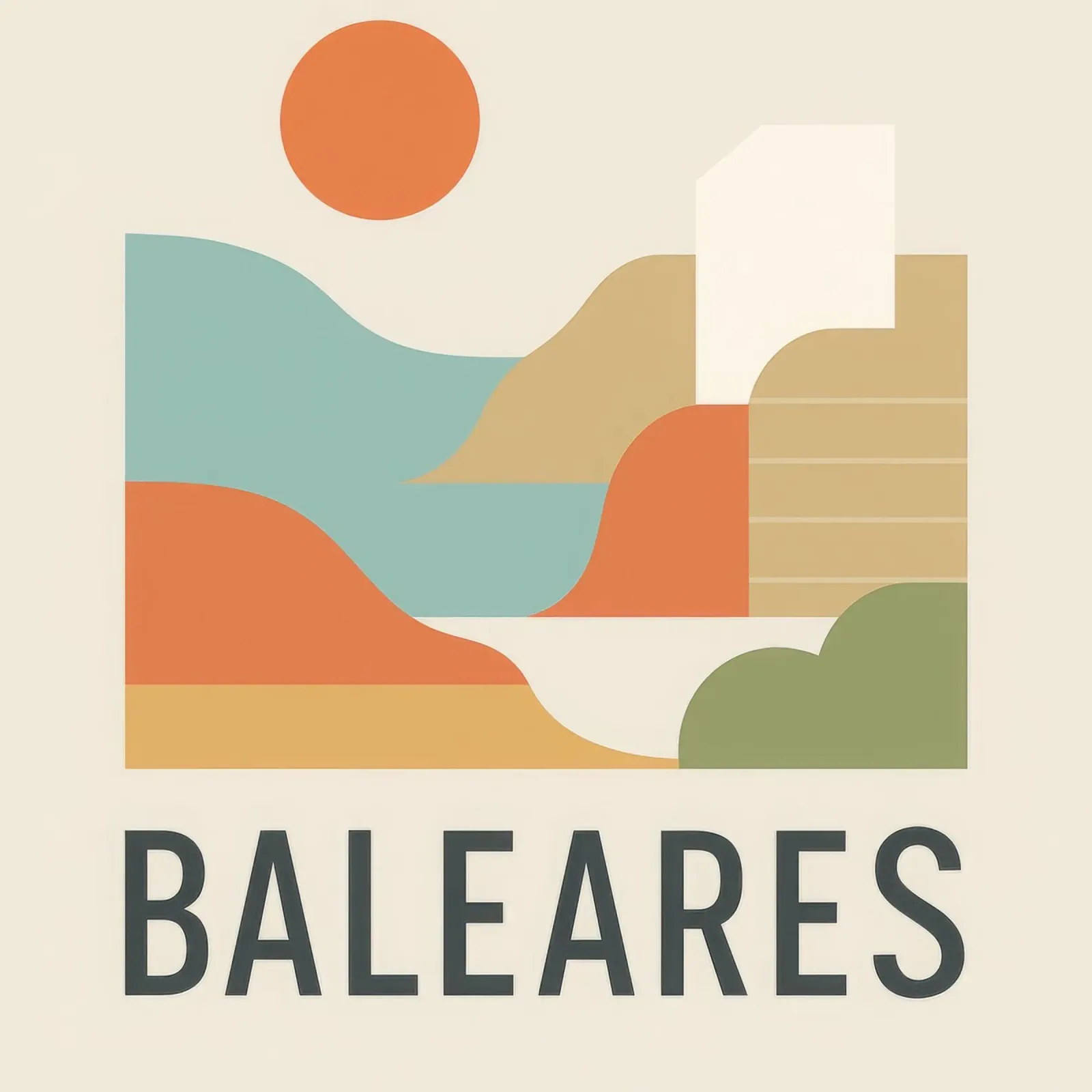 Fuga solare alle Baleari poster con telaio in legno da JETLAG | affiches voyage