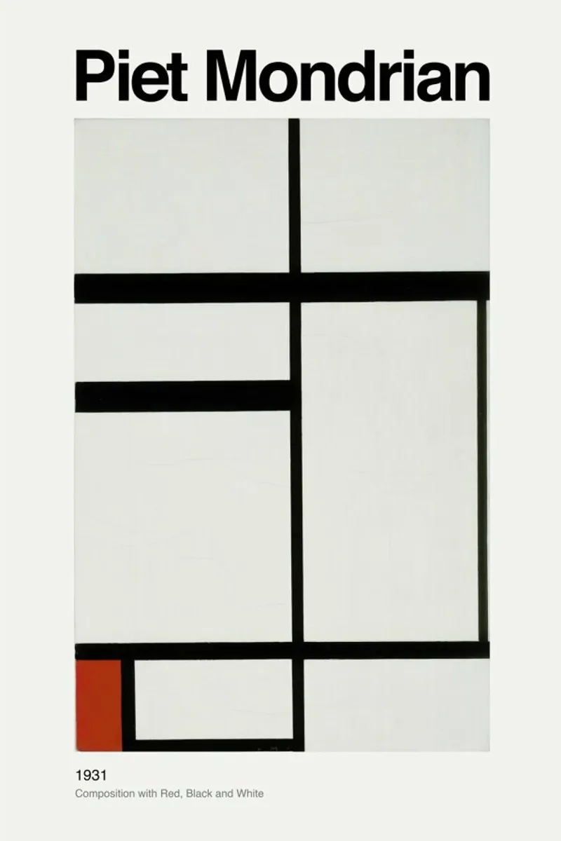 Mondrian - Composition with Red, Black and White pellicola backlit da ARTOTHEK