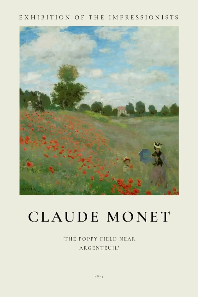 Monet - The Poppy Field near Argenteuil pellicola backlit da ARTOTHEK