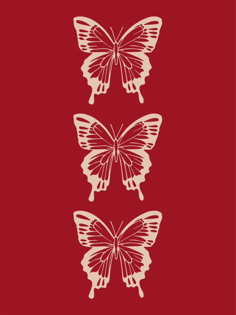 Three beige butterflies poster da ramosashop