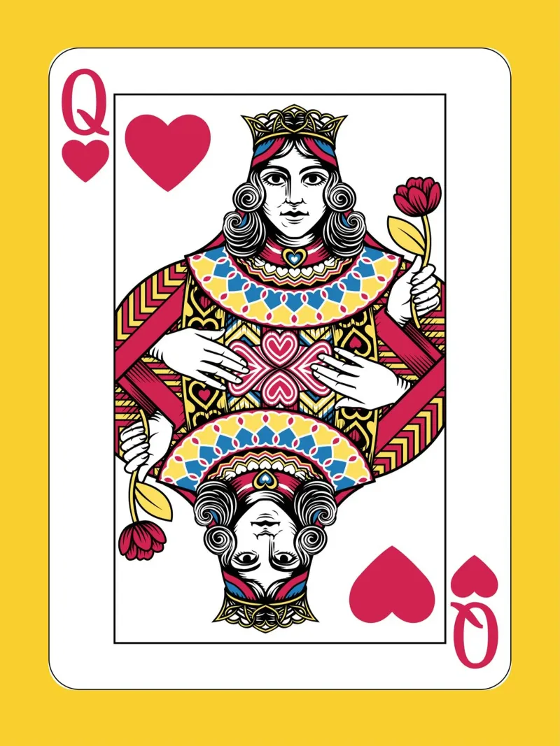 Queen of Hearts playing card pellicola backlit da ramosashop
