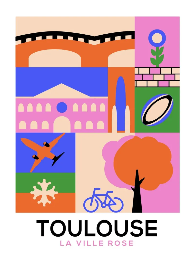 Affiche Toulouse poster con telaio in alluminio da Posutã