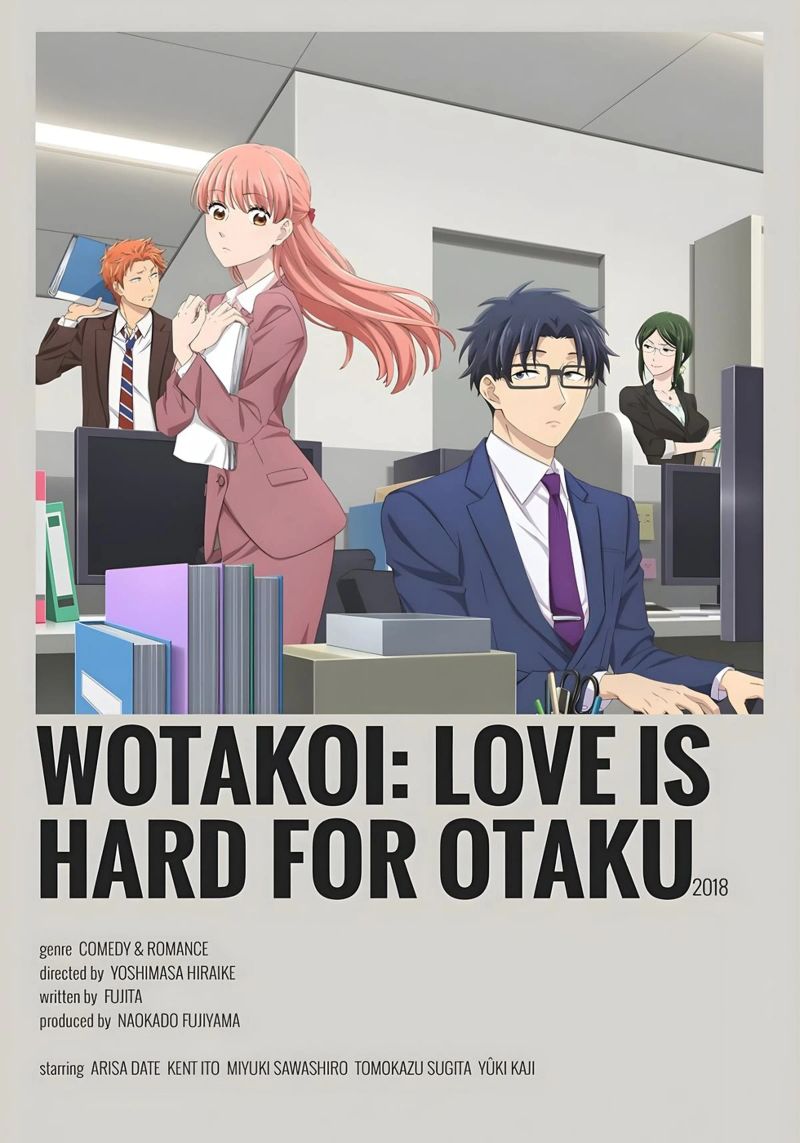 WOTAKOI LOVE IS HARD FOR OTAKUMB Poster von Totoya