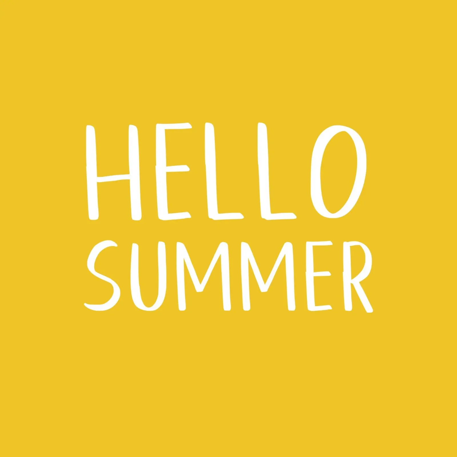 Hello Summer – Hand Drawn Block Letters on Lemon Yellow canvas by Stilrausch