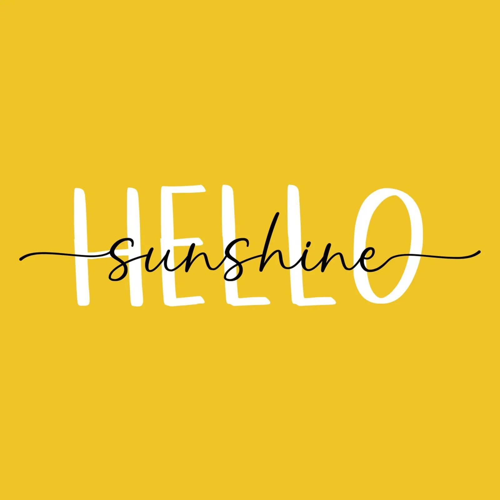 Hello Sunshine - Lettere in grassetto disegnate a mano in bianco e nero pellicola backlit da Stilrausch