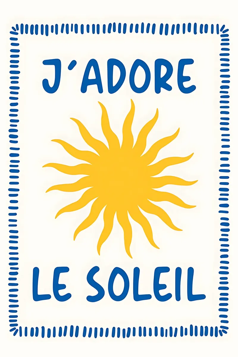 J'adore le Soleil Zomer Print, Reis Print canvas met Baklijst van TheCocktailClub