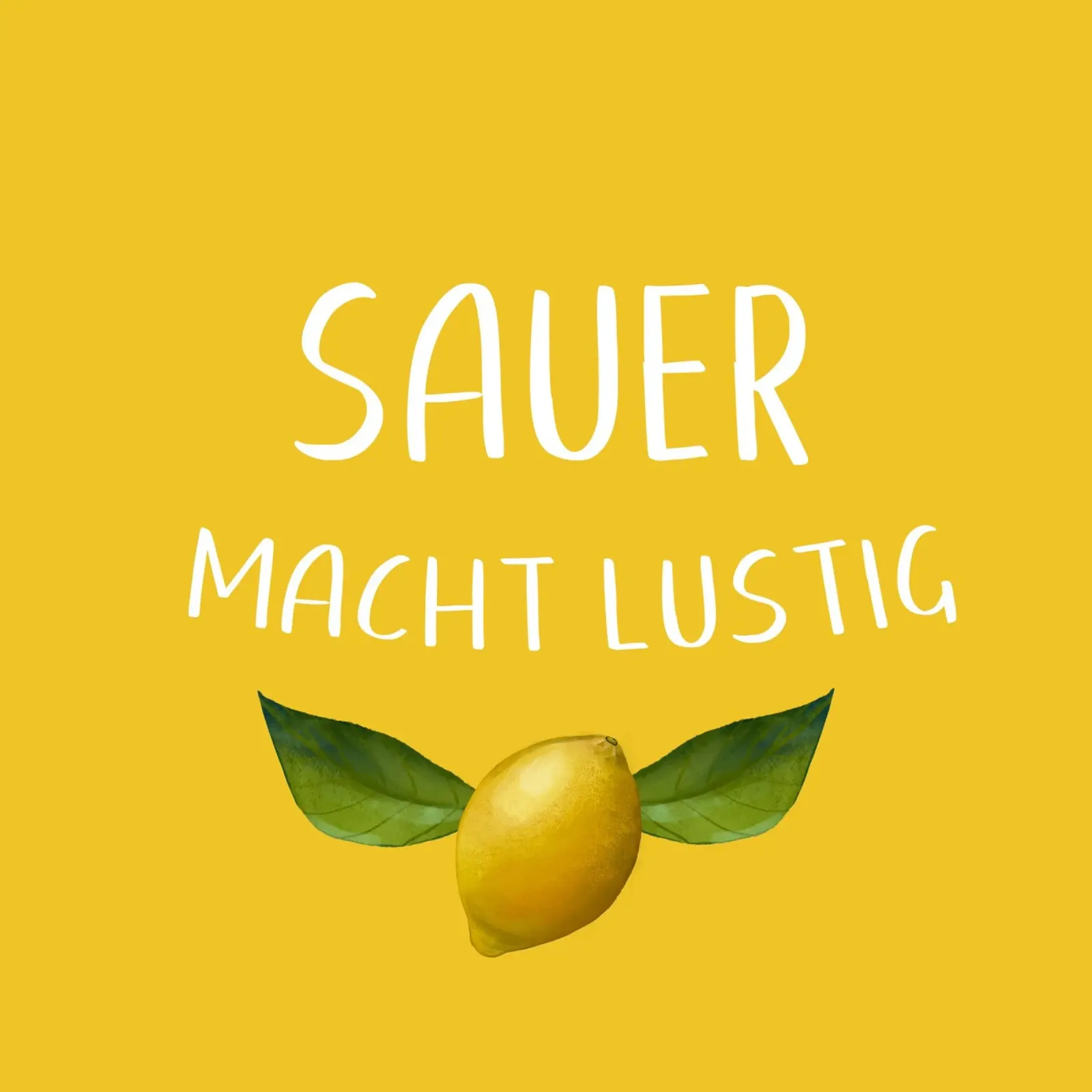 Sauer Macht Lustig - Zitrone auf gelbem Hintergrund Hahnemühle von Stilrausch