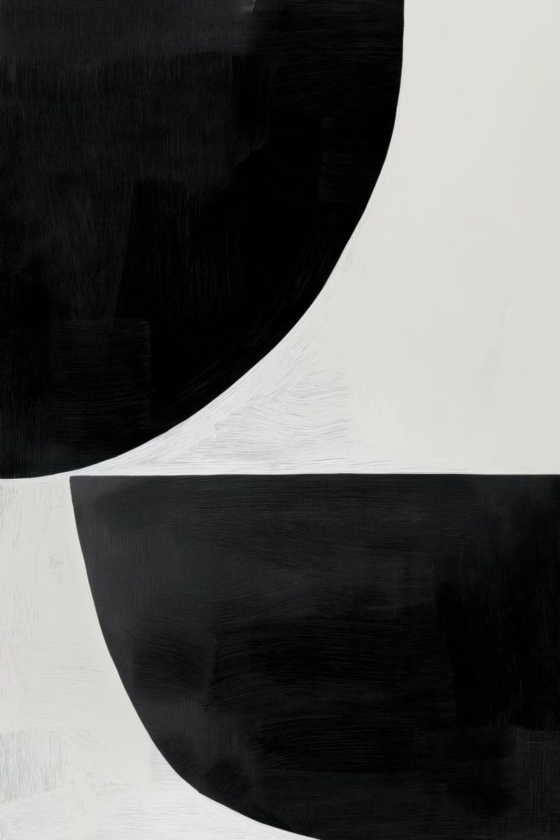 Art géométrique noir et blanc poster de Melloi Art Print