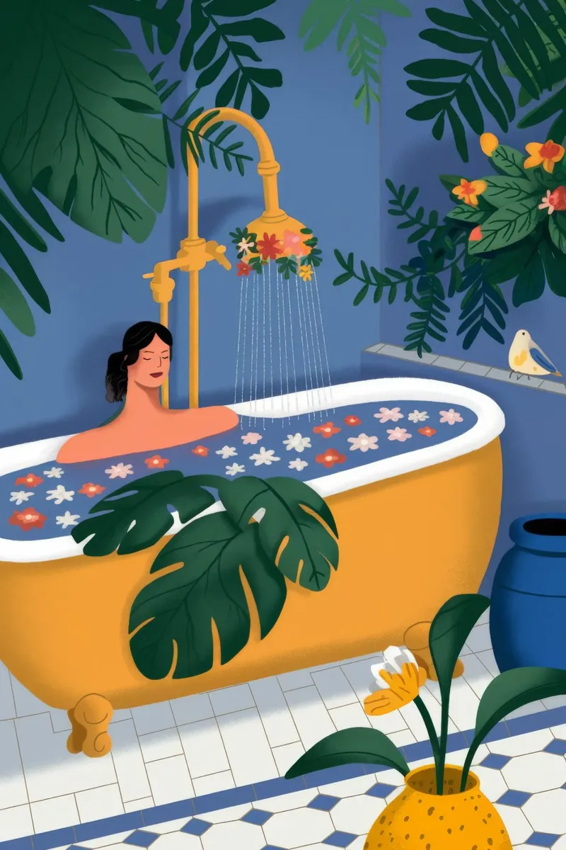 Bagno tropicale ritirato poster con telaio in plastica da Fine Sanctuary
