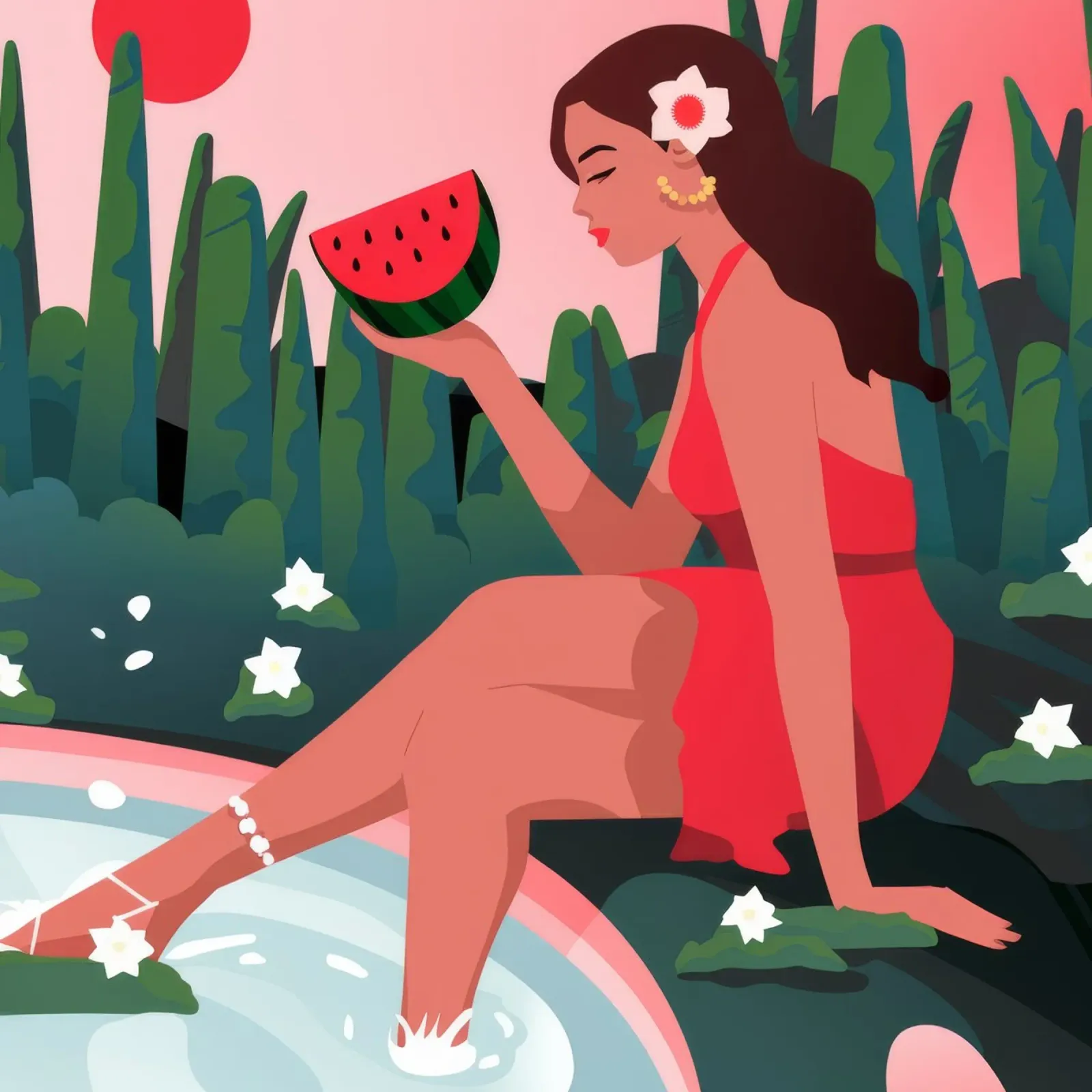 Wassermelone Pool Delight Hahnemühle von Fine Sanctuary
