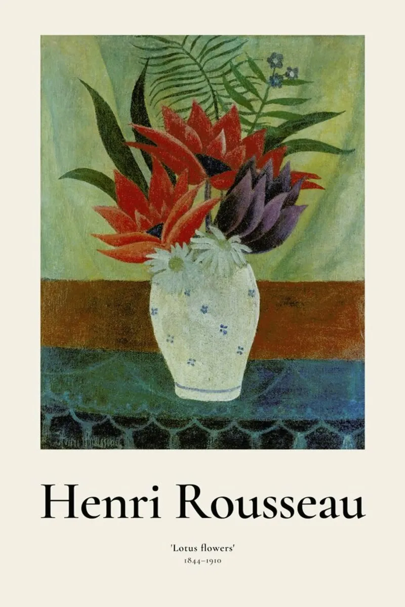Rousseau - Lotus Flowers poster con telaio in plastica da ARTOTHEK