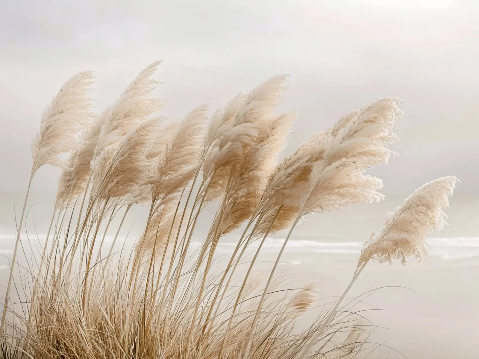 Poesia in riva al mare - L'erba della pampa sulla spiaggia carta hahnemühle da Melanie Viola