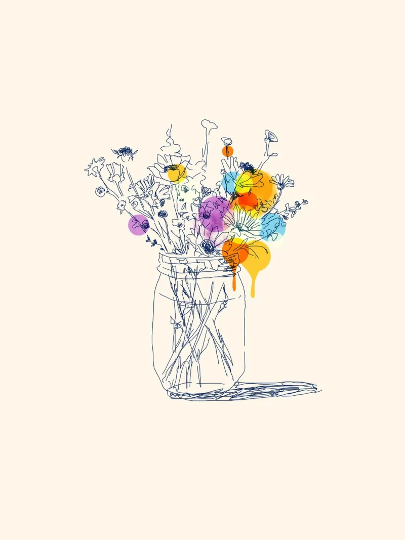 Flowers in a Jar pellicola backlit da Indigo Rain