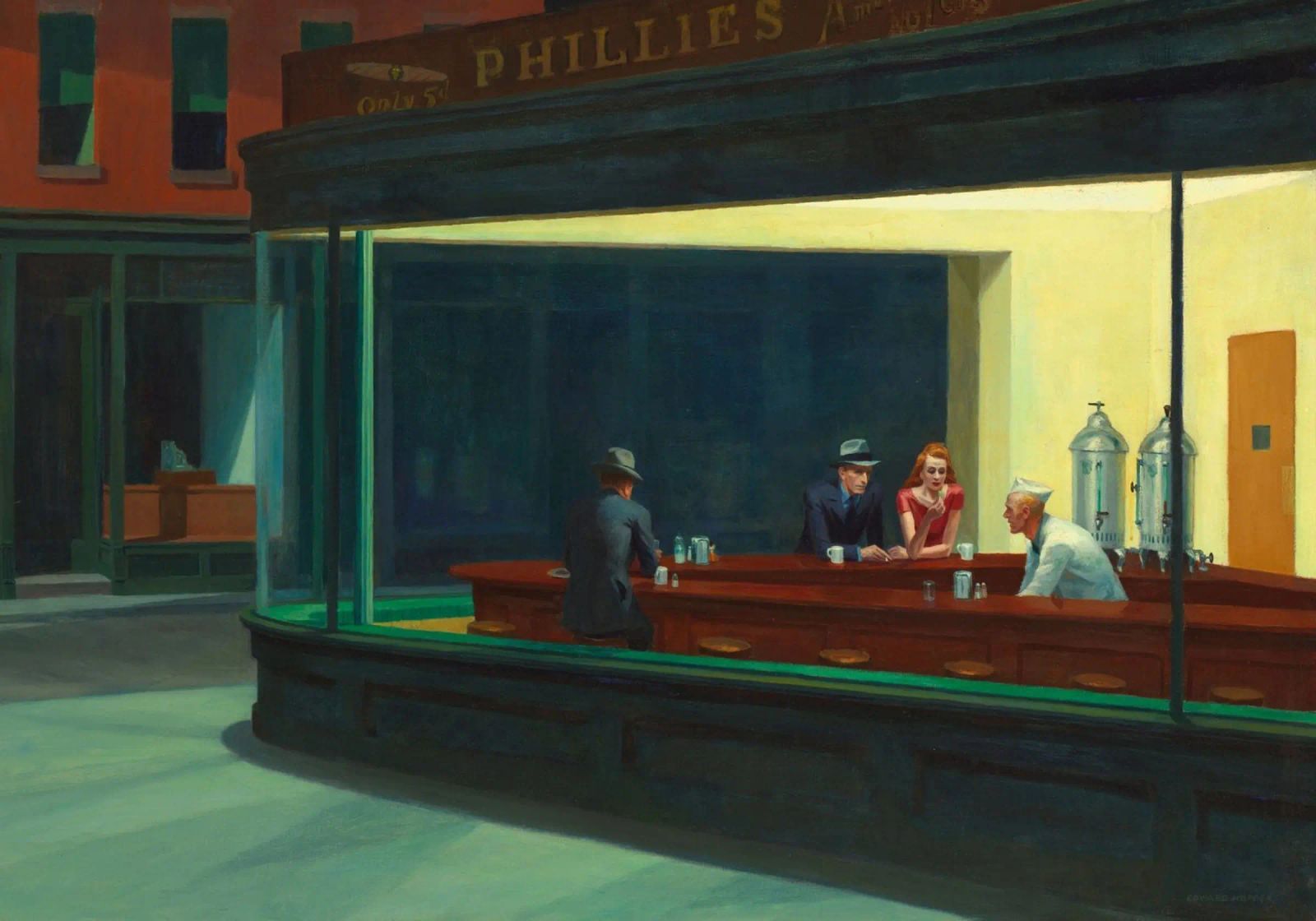 I NIGHTHAWKS di Edward Hopper pellicola backlit da 50 masterpieces