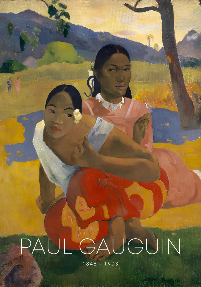 Gauguin Donne tahitiane Figura post-impressionista stampata poster con telaio in legno da NorwesClub