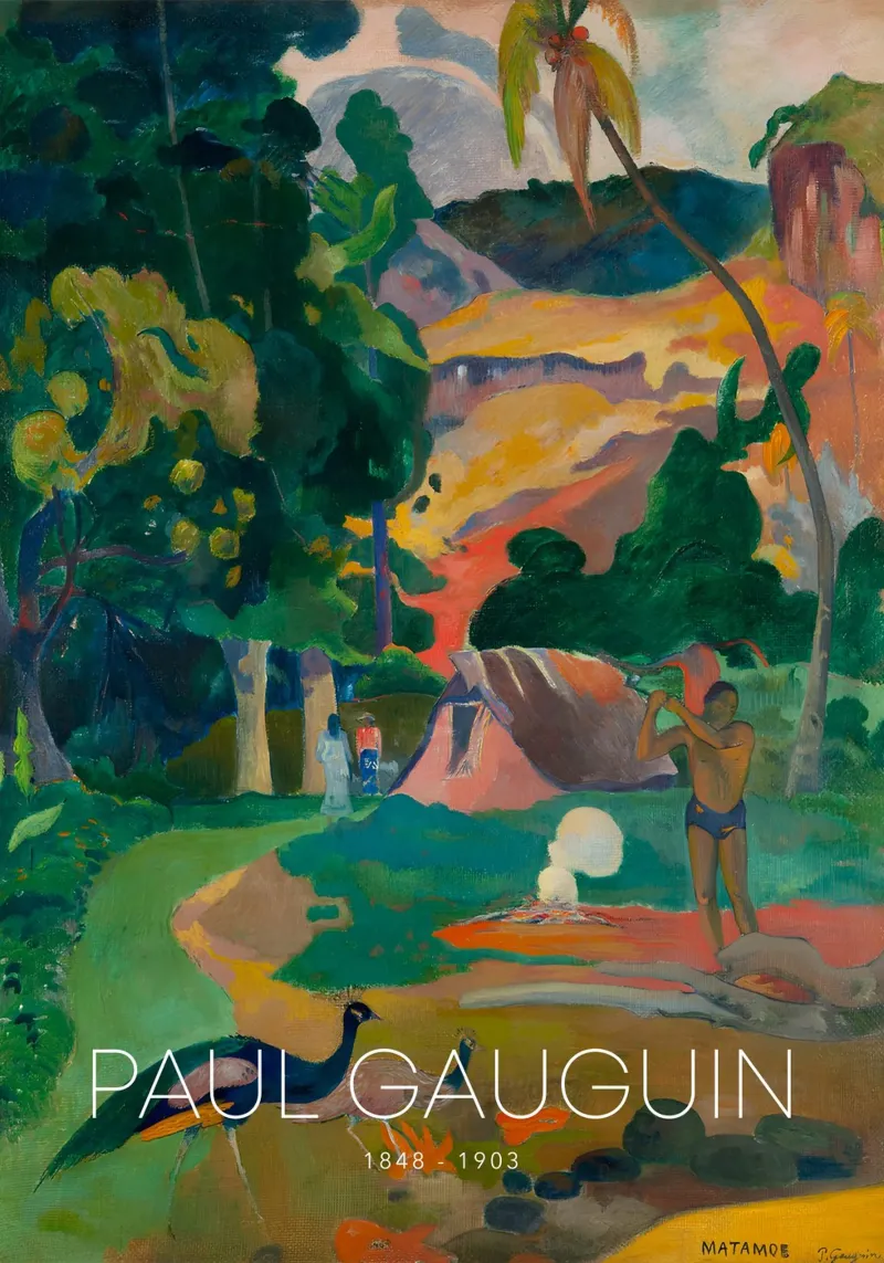 Gauguin Matamoe Post-Impressionistischer Pfau Kunstdruck Hahnemühle von NorwesClub
