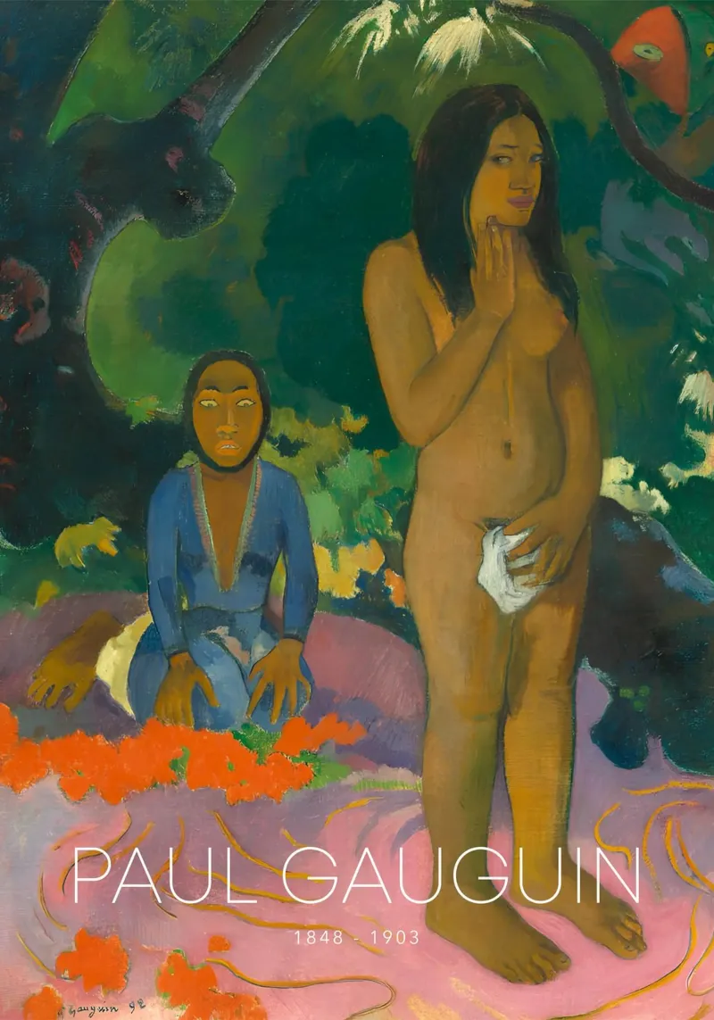 Gauguin Tahitian Nude Post-Impressionist Art Print canvas with Floater frame by NorwesClub