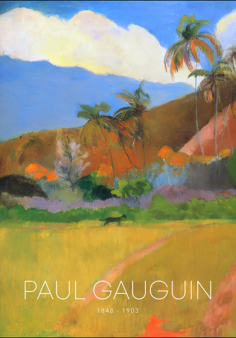 Gauguin Tropical Path Post-Impressionist Landscape Print canvas with Floater frame by NorwesClub