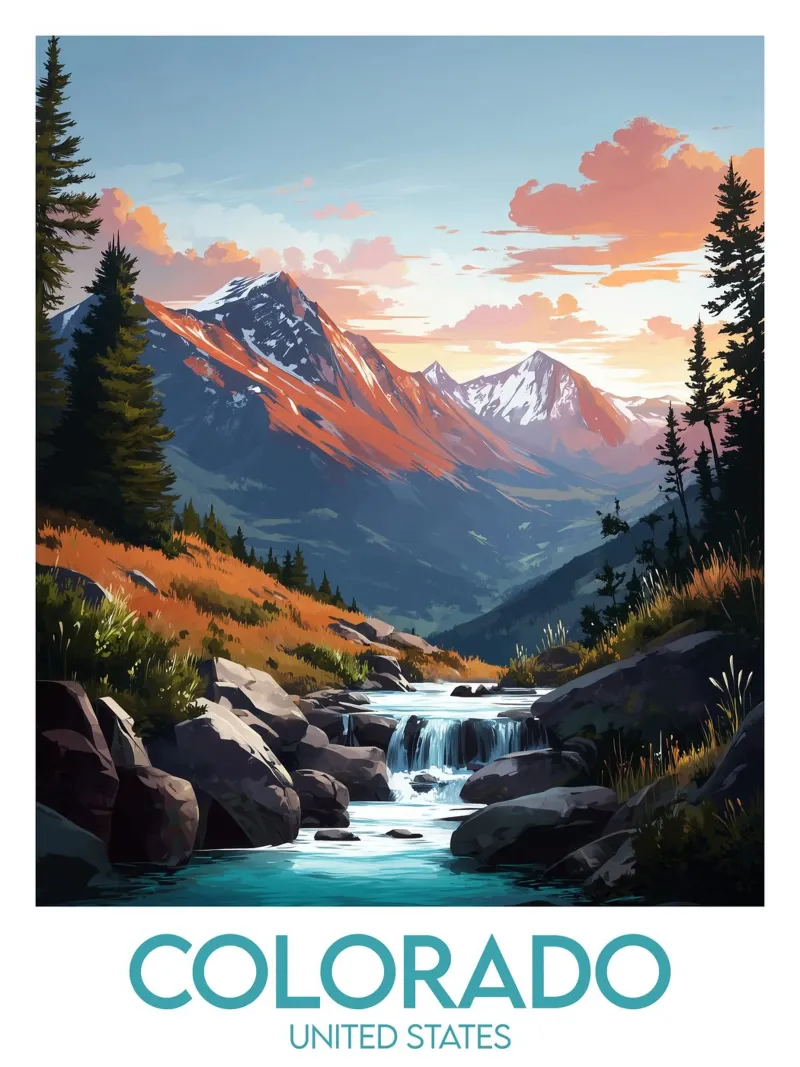 Affiche Colorado poster con telaio in legno da Frame the World