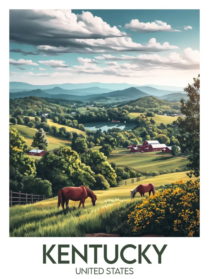 Affiche Kentucky tela con Cornice a cassetta da Frame the World