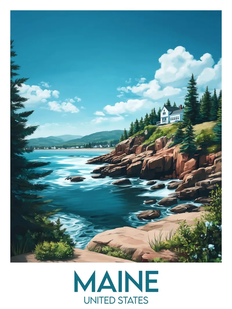 Affiche Maine Forex-Platte von Frame the World