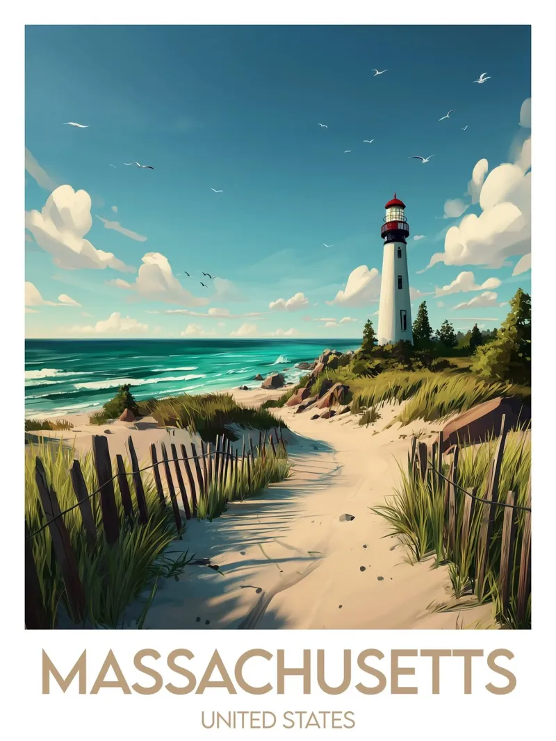 Affiche Massachusetts alu-dibond by Frame the World