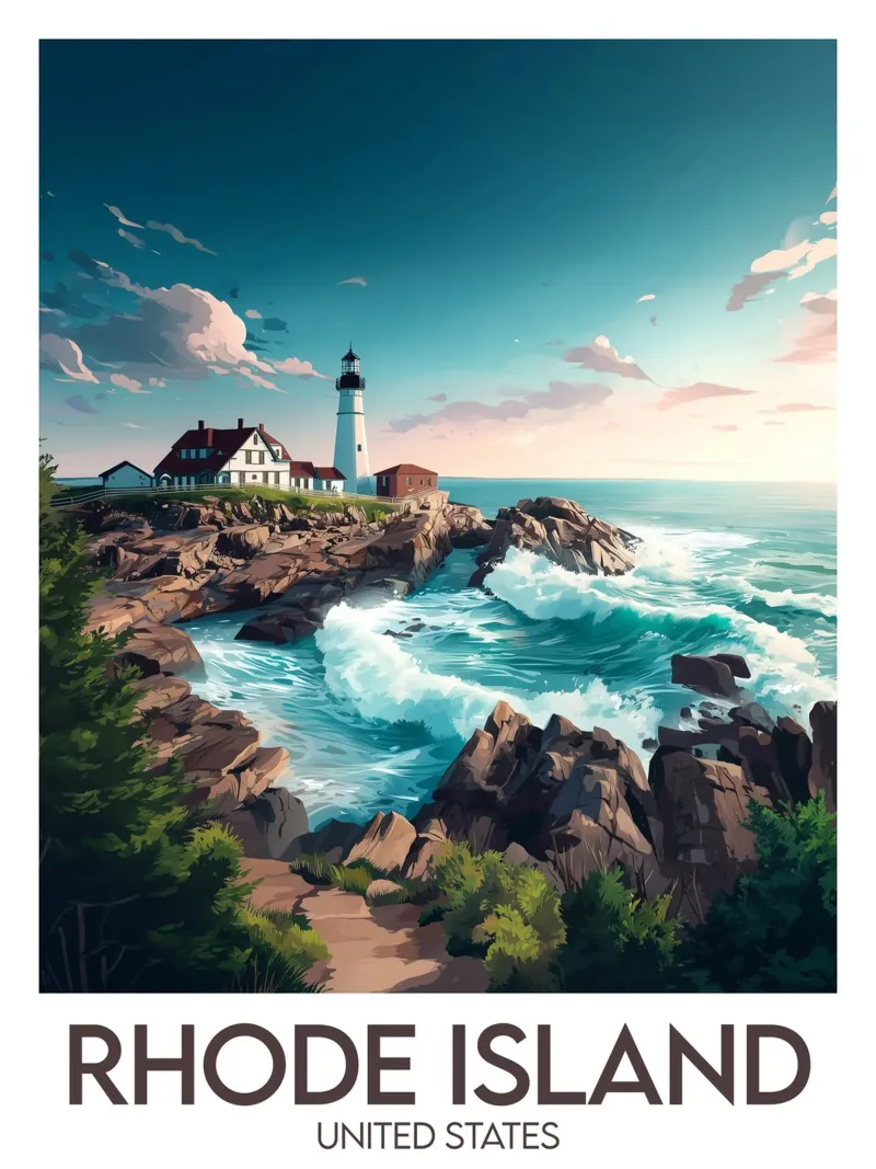 Affiche Rhode Island Hahnemühle von Frame the World