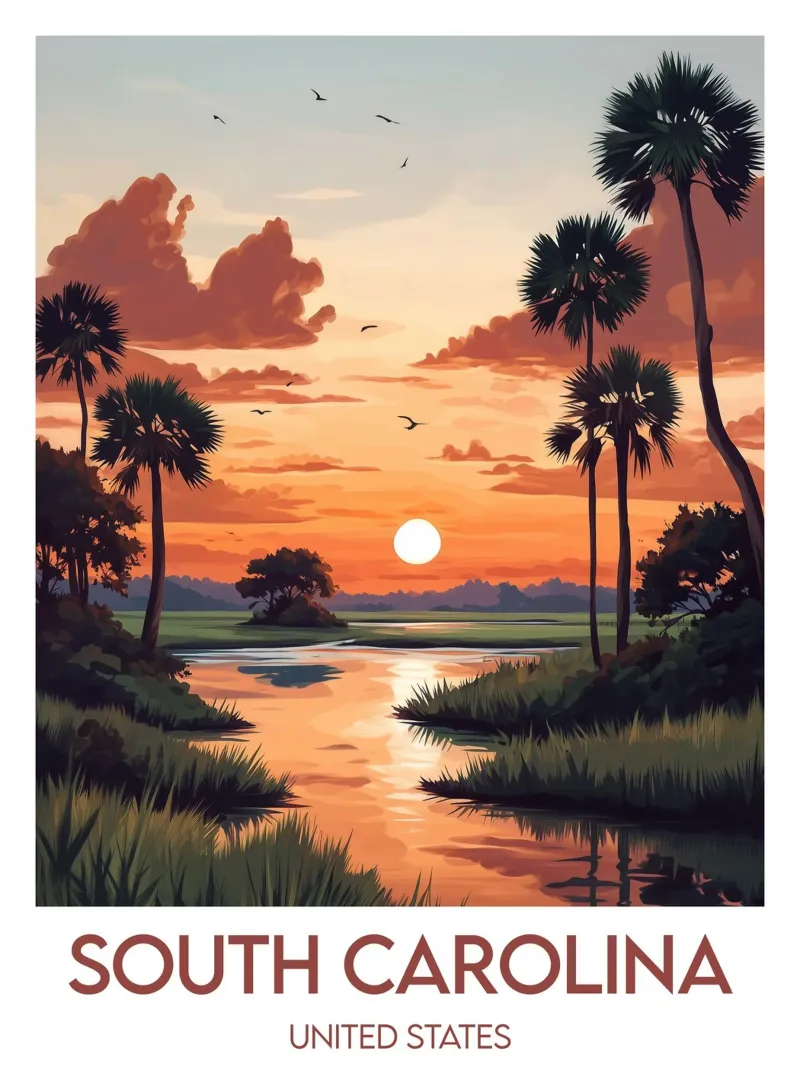 Affiche South Carolina poster da Frame the World