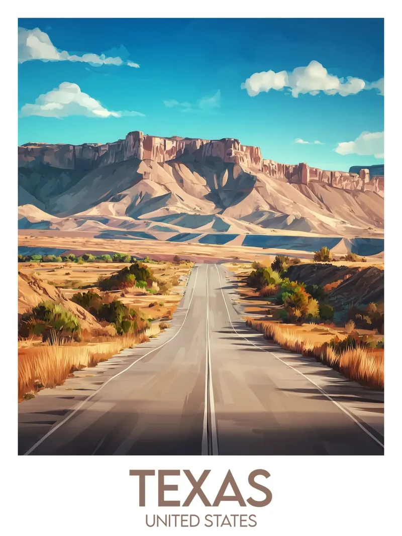 Affiche Texas poster da Frame the World