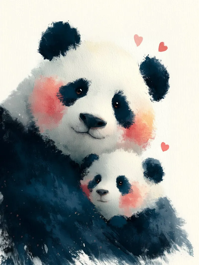 Panda Mama Liebe canvas by Carinaprint
