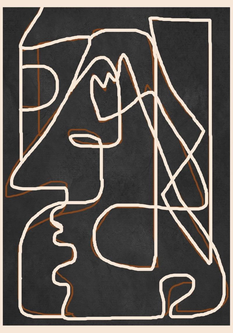 Abstract Face Sketch 1 poster by Nadjaa