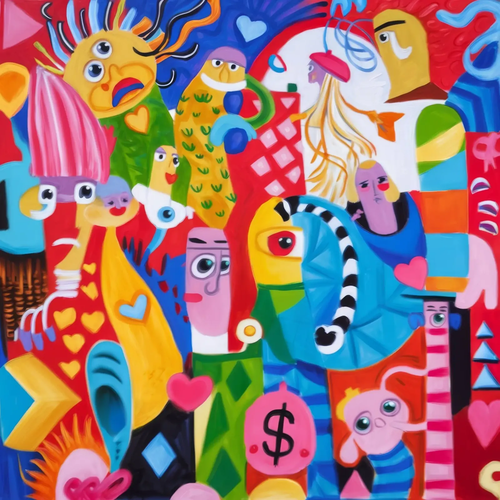 Carnevale delle creature fantastiche poster con telaio in legno da Monarco Virtuoso
