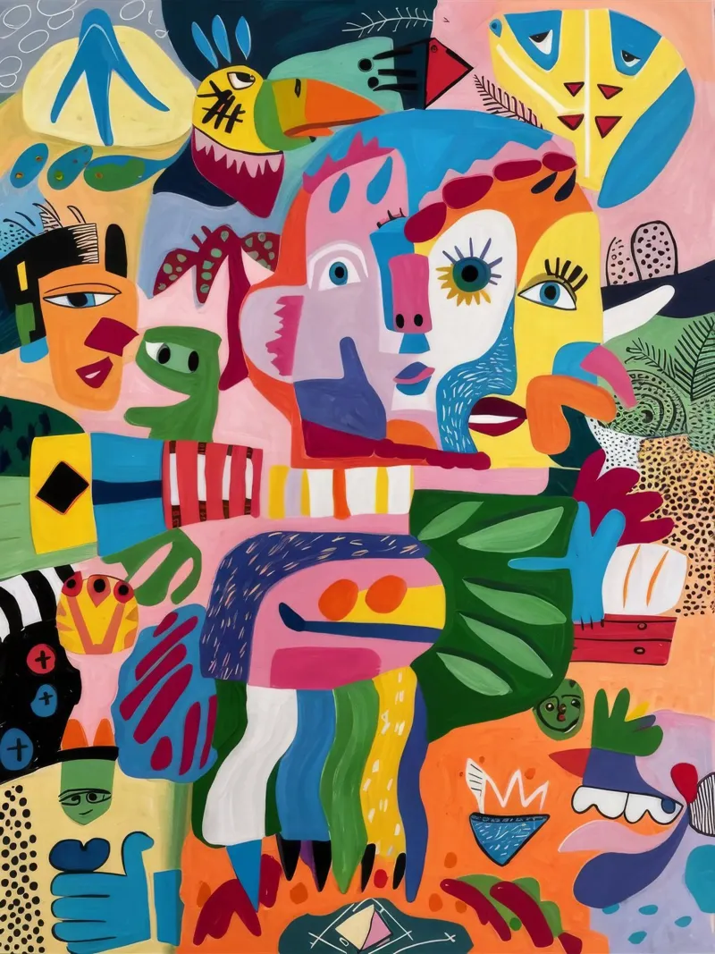 Abstract menselijk tableau canvas van Monarco Virtuoso