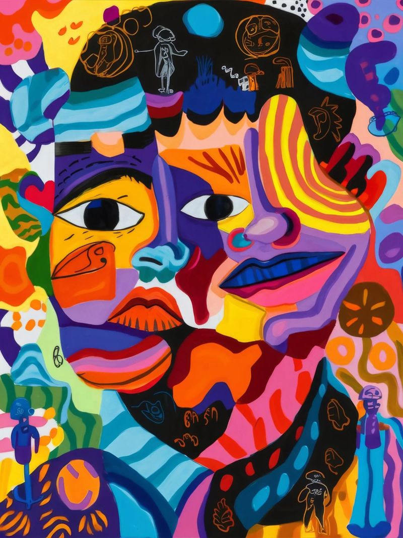 Abstract Face Collage poster by Monarco Virtuoso