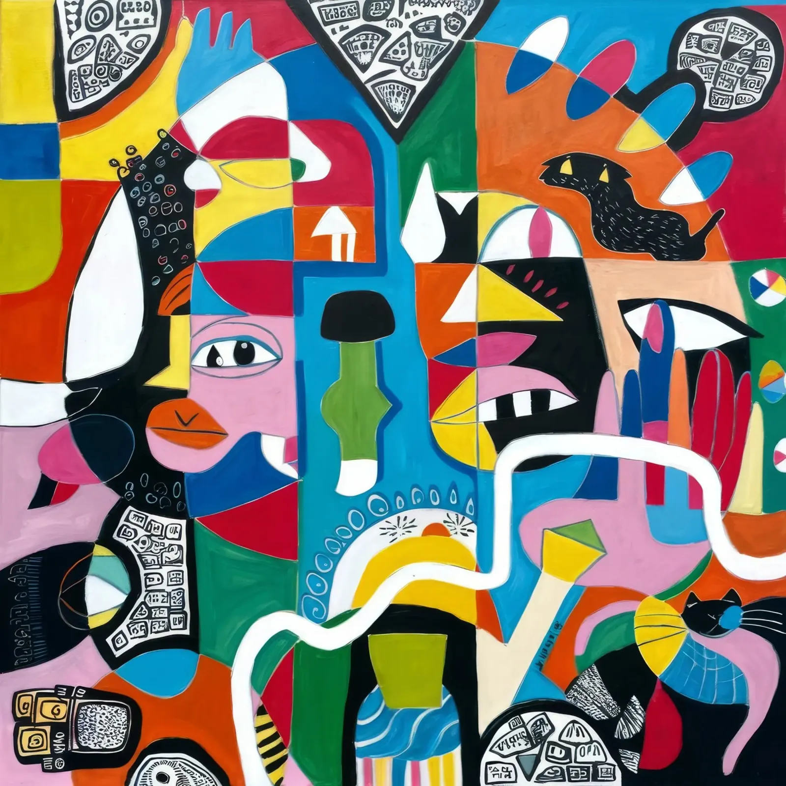 Abstract Human Mosaic poster with aluminum frame by Monarco Virtuoso