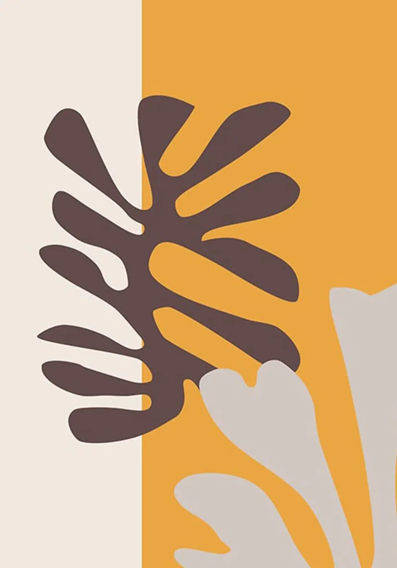 Henri Matisse - Foglia marrone poster con telaio in alluminio da Perdana shop